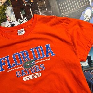 Florida Gators Mens Orange Graphic T-Shirt Gildan Heavy Cotton Size Large UF Tee